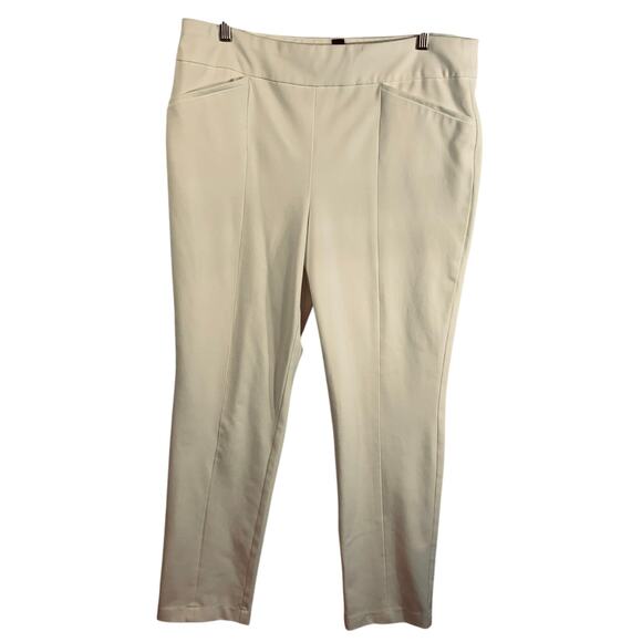 Chico's So Slimming White Pull On Dress Pants Women's Plus Size 3 (XL or 16) - Picture 1 of 7
